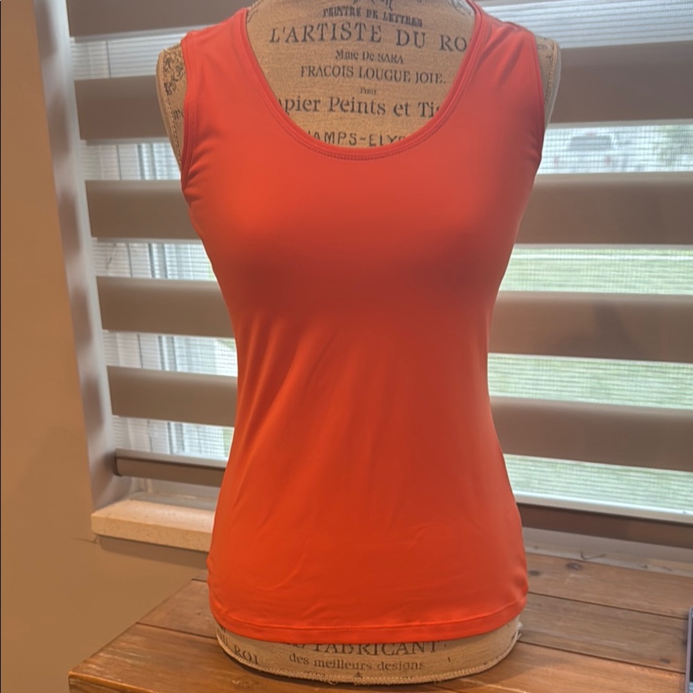 Peck & Peck Essentials Women's Orange sleeveless Tank Top size small pre owned